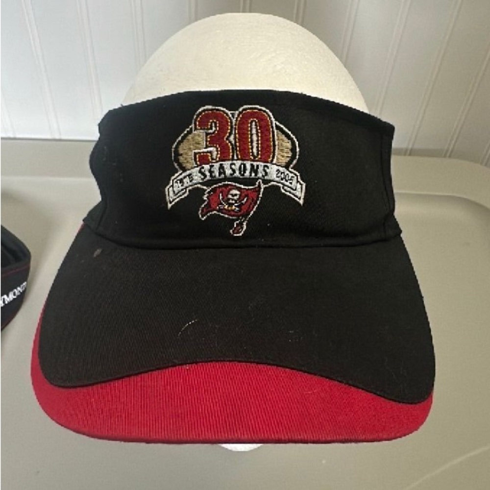 Tampa Bay Buccaneers Visor 30th Season 1975 - 2005 Raymond James Black ~ Cotton